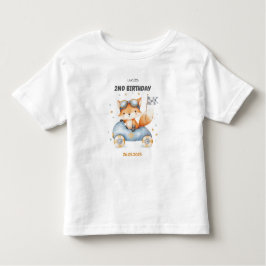 おもしろ動物レースカー 2歳の誕生日 トドラーTシャツ