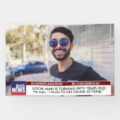 おもしろ動画 男性の50歳誕生日ニュース テレビ 40歳 60歳 横断幕 (横)