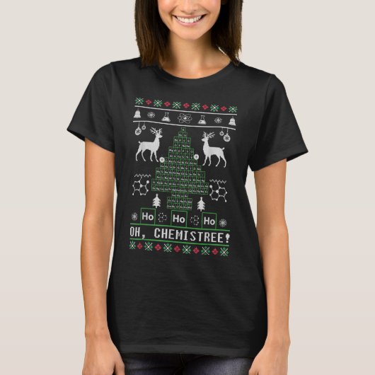 おもしろ化学者ツリー 化学者ツリー 面白い科学 化学 Tシャツ (正面)