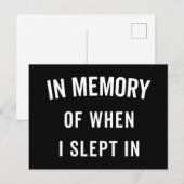 おもしろ名言 寝坊した記念 ポストカード (正面/裏面)