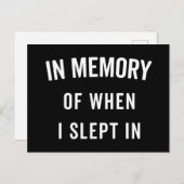 おもしろ名言 寝坊記念日 ポストカード (正面/裏面)