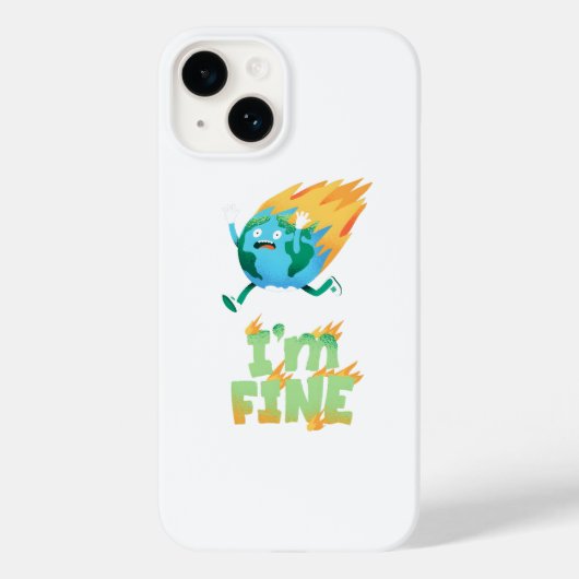 おもしろ地球温暖化 地球「大丈夫」デザイン Case-Mate iPhoneケース (裏面)