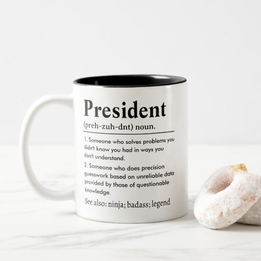 おもしろ大統領の定義 ツートーンマグカップ (ドーナツ)