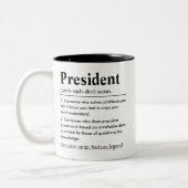おもしろ大統領の定義 ツートーンマグカップ (左)