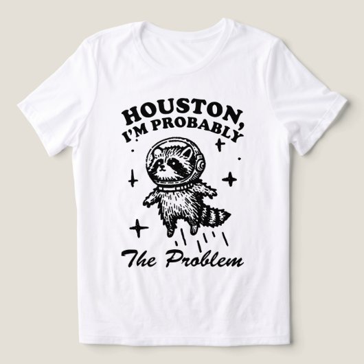 おもしろ宇宙アライグマ ハッブル俺が原因だろ トライブレンドTシャツ (デザイン正面)