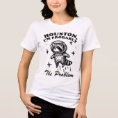 おもしろ宇宙アライグマ ハッブル俺が原因だろ トライブレンドTシャツ (正面)