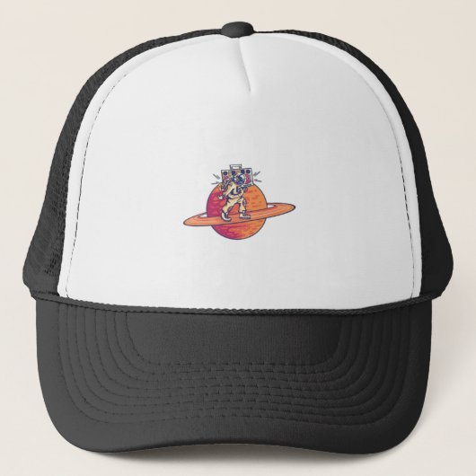 おもしろ宇宙飛行士ミュージシャン キャップ (正面)