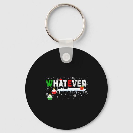 おもしろ家族クリスマスパジャマ合わせる何でも キーホルダー (正面)