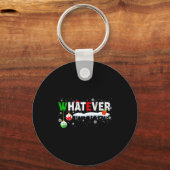 おもしろ家族クリスマスパジャマ合わせる何でも キーホルダー (正面)