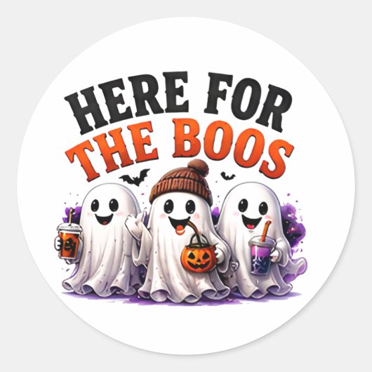 🍻 おもしろ幽霊ハロウィンパン👻 ラウンドシール (正面)