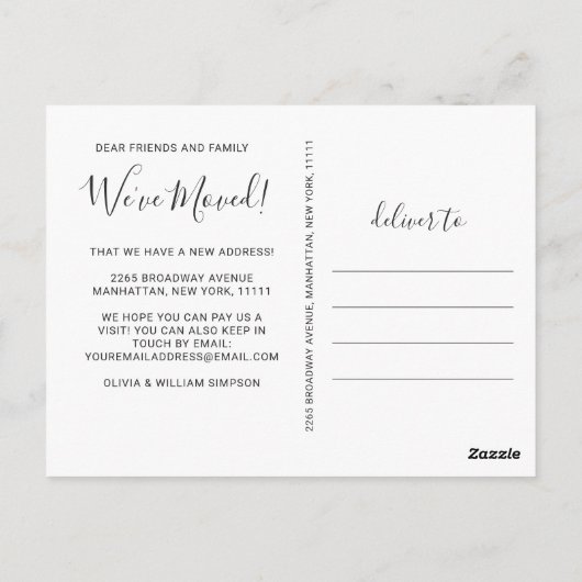 おもしろ引越しのお知らせ ポストカード (裏面)