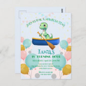 おもしろ恐竜カヤック誕生日パーティーDIY名前 ポストカード (正面/裏面)