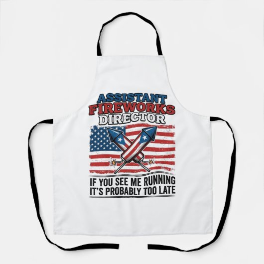 おもしろ愛国花火副監督Tシャツ エプロン (正面)