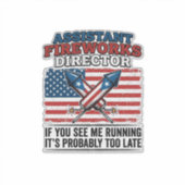 おもしろ愛国花火副監督Tシャツ シール (正面)