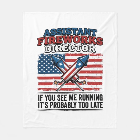 おもしろ愛国花火副監督Tシャツ フリースブランケット (正面)