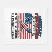 おもしろ愛国花火副監督Tシャツ フリースブランケット (正面(横))