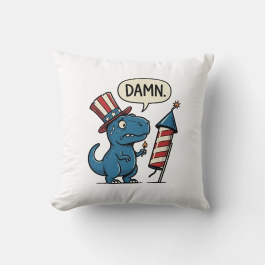 おもしろ愛国T-Rex花火Tシャツデザイン_1 クッション (正面)