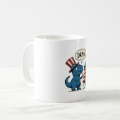 おもしろ愛国T-Rex花火Tシャツデザイン_1 コーヒーマグカップ (正面左)