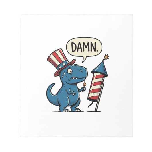 おもしろ愛国T-Rex花火Tシャツデザイン_1 ノートパッド (正面)