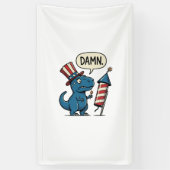 おもしろ愛国T-Rex花火Tシャツデザイン_1 横断幕 (縦)