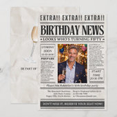 おもしろ新聞写真 50歳の誕生日 招待状 (正面/裏面)