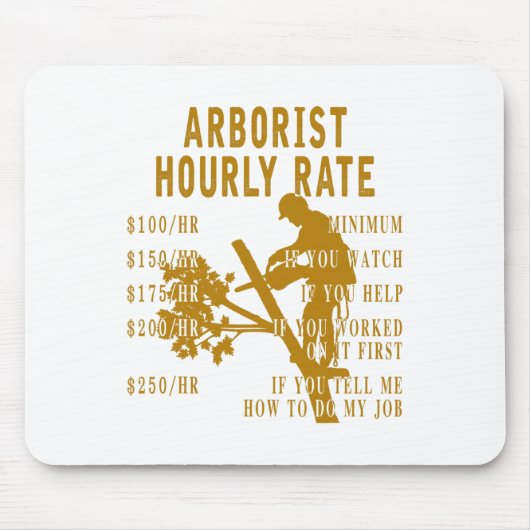 おもしろ木登り伐採工時給 Arborist マウスパッド (正面)