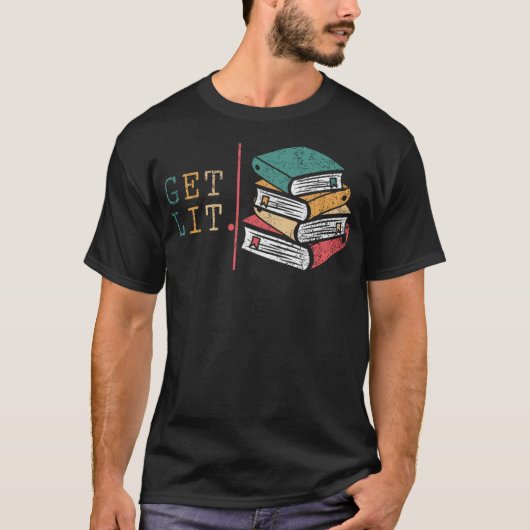 おもしろ本の読者 - 読書でハイになろう 面白いM Tシャツ (正面)