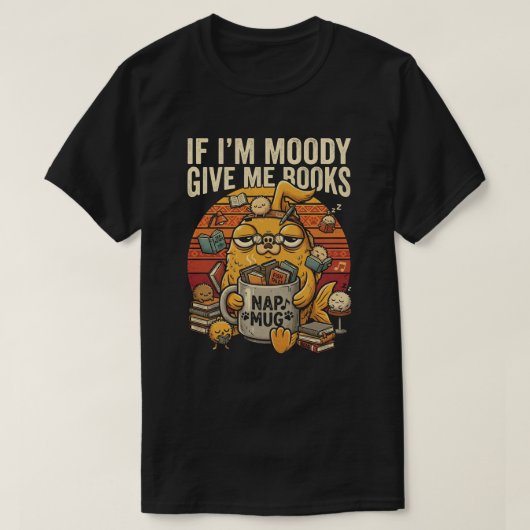:おもしろ本好きレトロな魚の読書Tシャツ Tシャツ (デザイン正面)