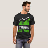 おもしろ株トレーダー配当買ってホールドトレード Tシャツ (正面フル)
