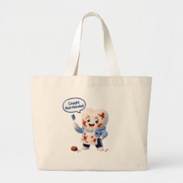 おもしろ歯科医ユーモアチョコレートキャンバストートバッグ ラージトートバッグ