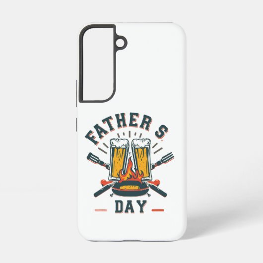 おもしろ父の日 ビールとBBQのスマホケース SAMSUNG GALAXYケース (裏面)