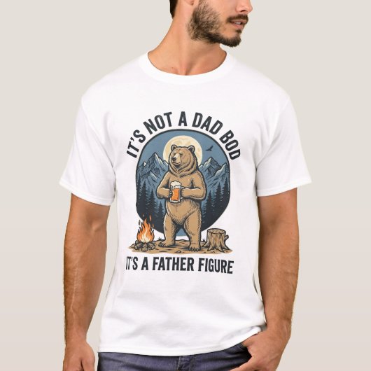 おもしろ父親熊キャンプベクター デザイン_1 Tシャツ (正面)