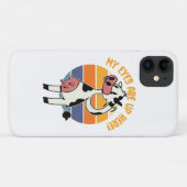 おもしろ牛の乳房グラフィック「私の目はここに！」 Case-Mate iPhoneケース (裏面(横))