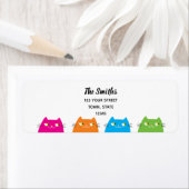 おもしろ猫の差出人住所 ラベル (インサイチュ)