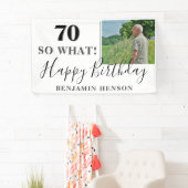 おもしろ現代風70歳だから何?70歳の誕生日パーティー写真 横断幕 (インサイチュ)