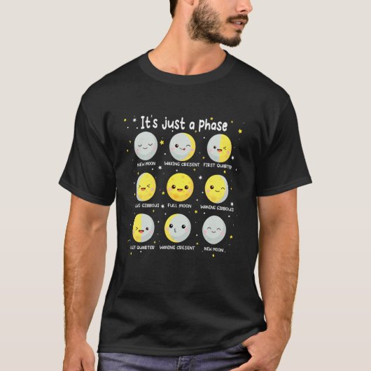 おもしろ科学は一過性の機知に富んだ月が好きな人向け Tシャツ (正面)