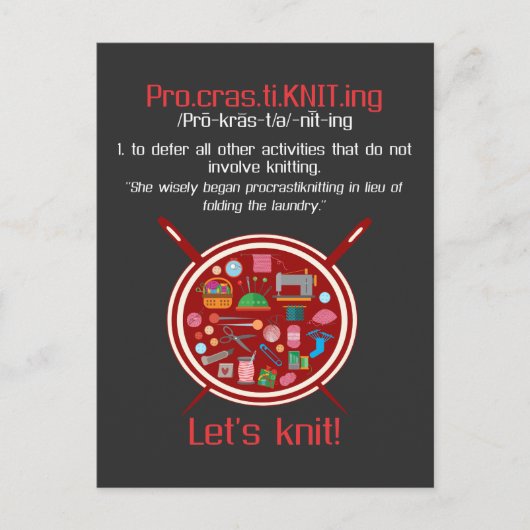 おもしろ編み物妻 オリジナル編み物クラフター ポストカード (正面)