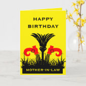 おもしろ義母 カード (黄色い花)