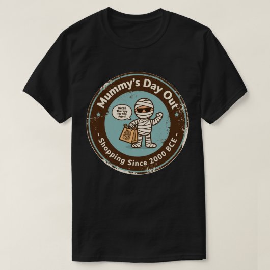 おもしろ考古学ショッピングユーモア Tシャツ (デザイン正面)