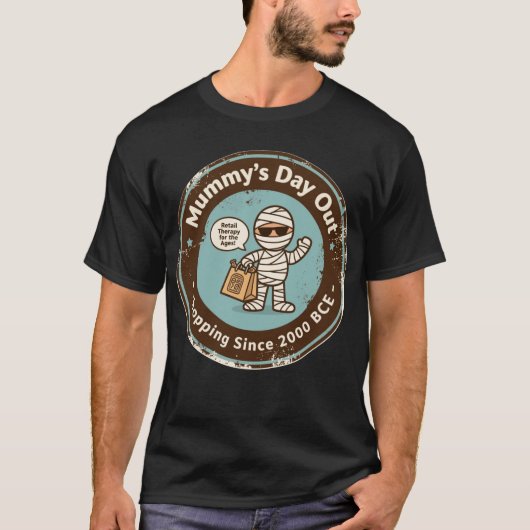 おもしろ考古学ショッピングユーモア Tシャツ (正面)