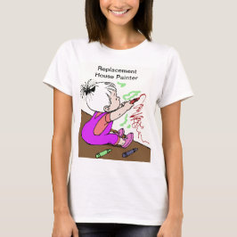 おもしろ親代わりハウスペイント女性 Tシャツ