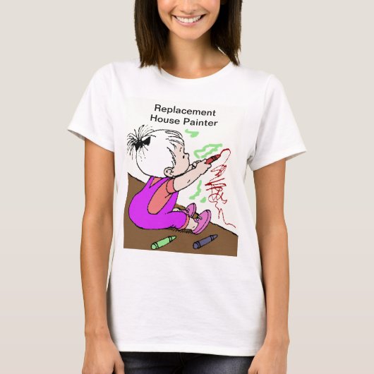 おもしろ親代理住宅ペンキ屋女性 Tシャツ (正面)