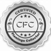 おもしろ認定フラミンゴコレクター ブラック&シルバー シール (正面)