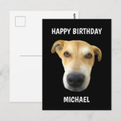 おもしろ誕生日パピー犬顔カスタマイズ ポストカード (正面/裏面)