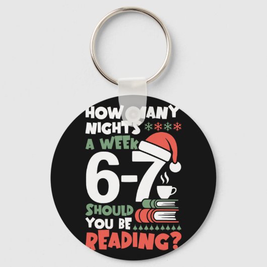 おもしろ読書67ミーム英語教師クリスマスボ キーホルダー (正面)