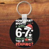 おもしろ読書67ミーム英語教師クリスマスボ キーホルダー (正面)