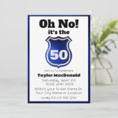 おもしろ警察バッジ 50歳の誕生日 招待状 (スタンド正面)