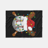 おもしろ野球クリスマスマッチングファミリーパジャマX フリースブランケット (正面(横))