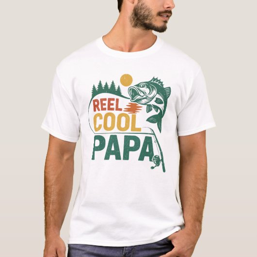 おもしろ釣り好きパパ・おじいちゃんの父の日ギフト Tシャツ (正面)