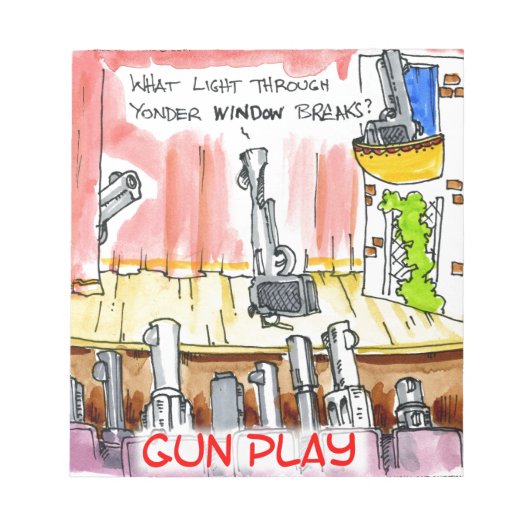 おもしろ銃カートゥーン ノートパッド (正面)